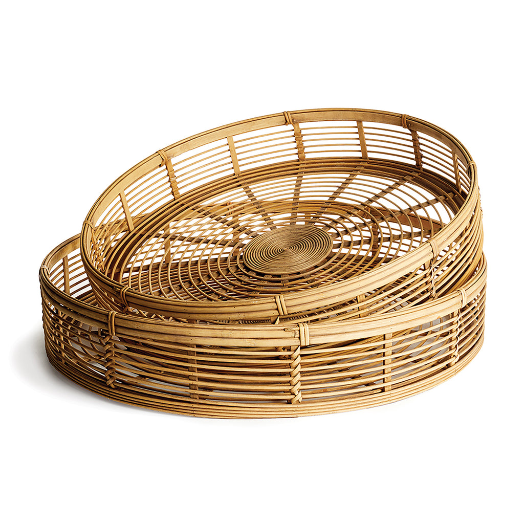 RIVER BAMBOO ROUND TRAYS, SET OF 2 - The Nifty Decor