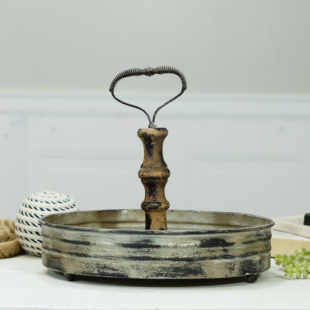 Metal trays with distressed finish - Bombay Mercantile