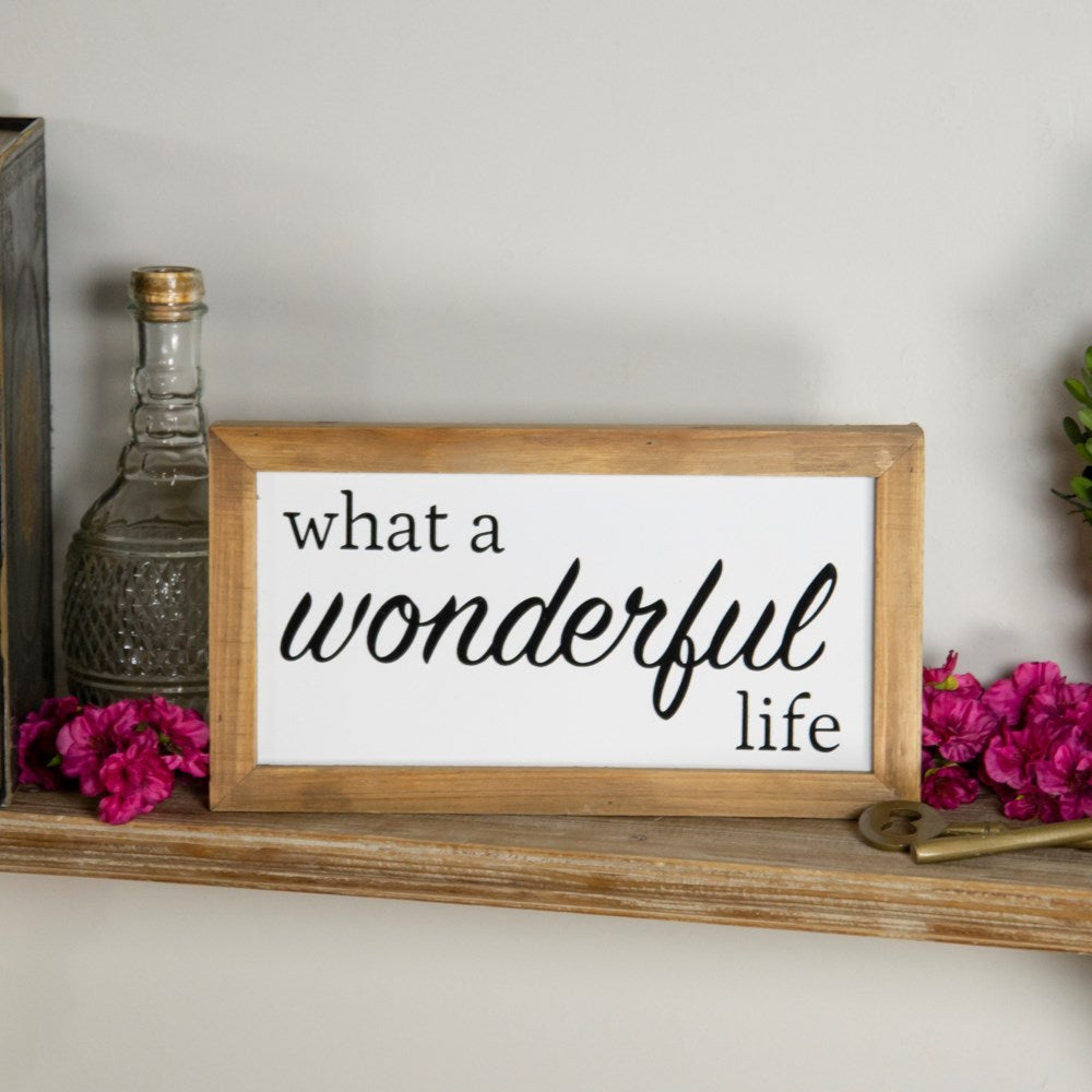 "Wonderful life" Wood sign - Bombay Mercantile