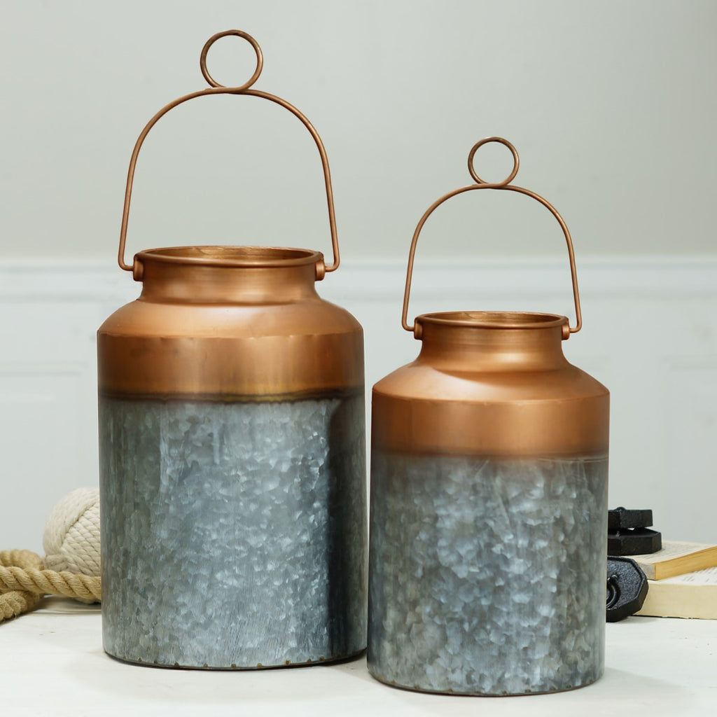 Metal canister, set of 2 - Bombay Mercantile
