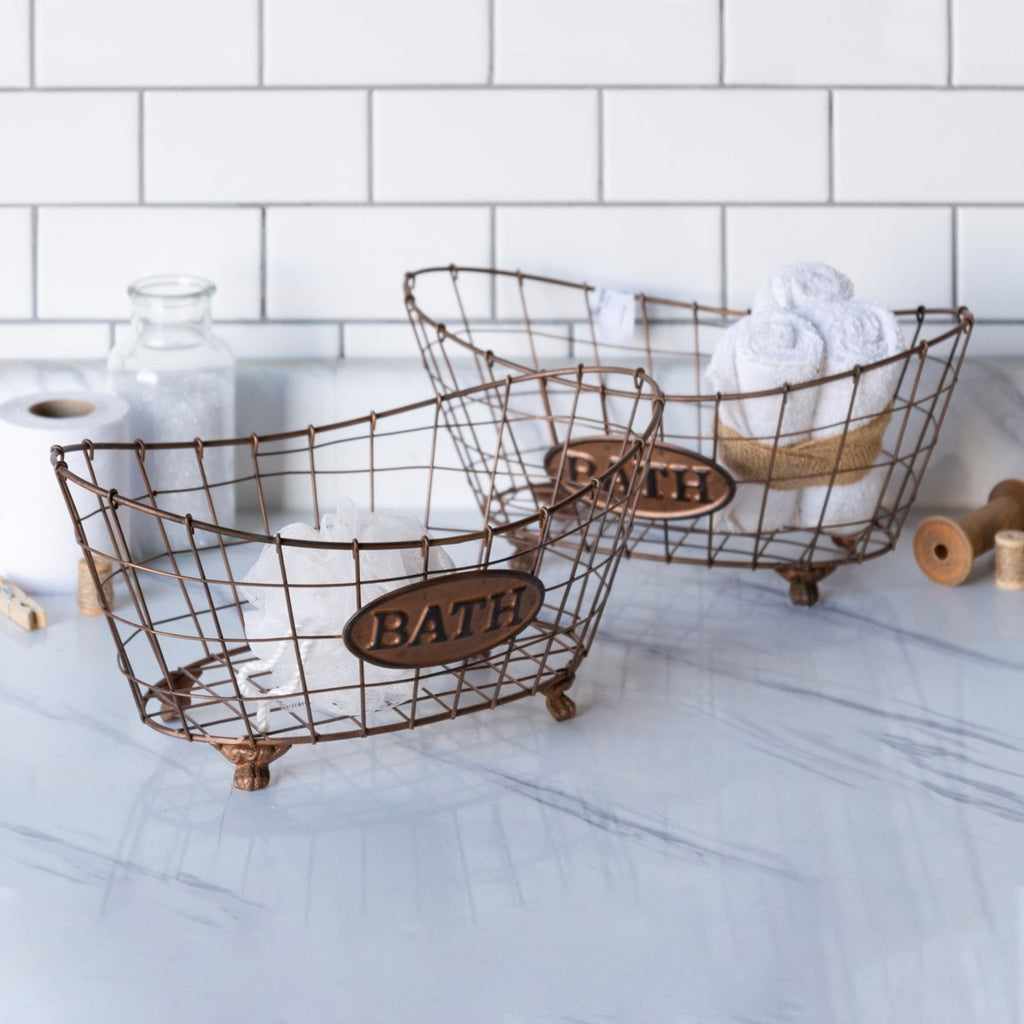 Metal baskets, set of 2 - Bombay Mercantile