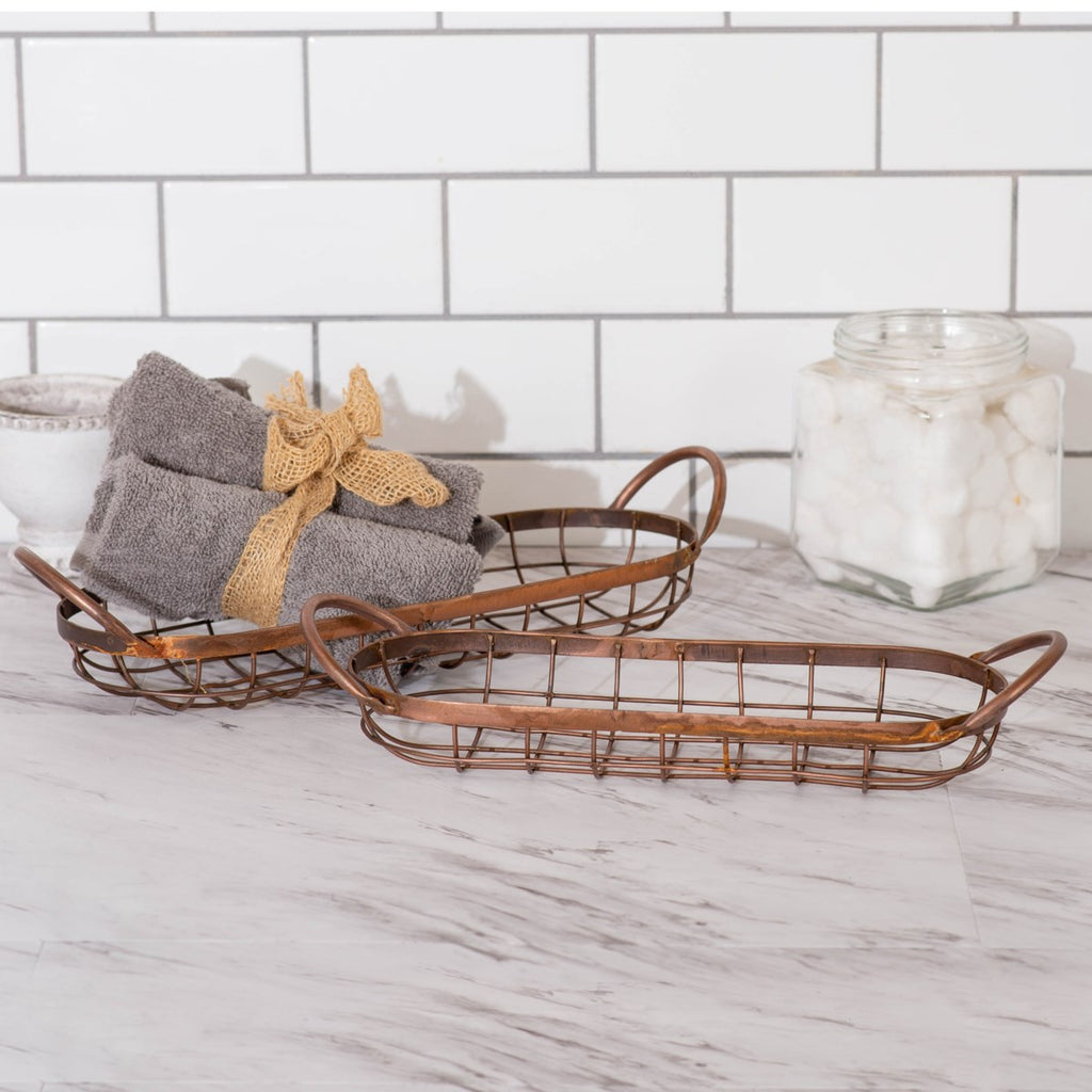 Metal trays, set of 2 - Bombay Mercantile