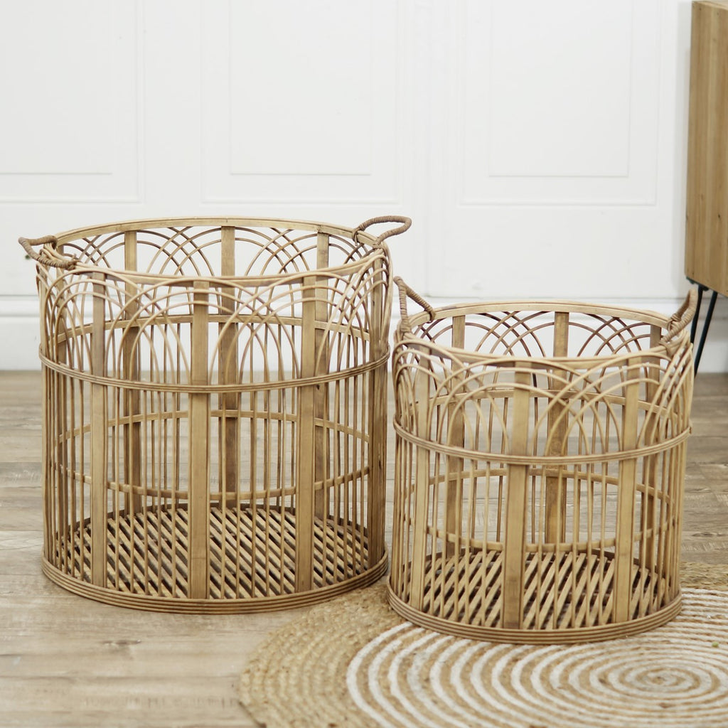 Large bamboo basket set - Bombay Mercantile