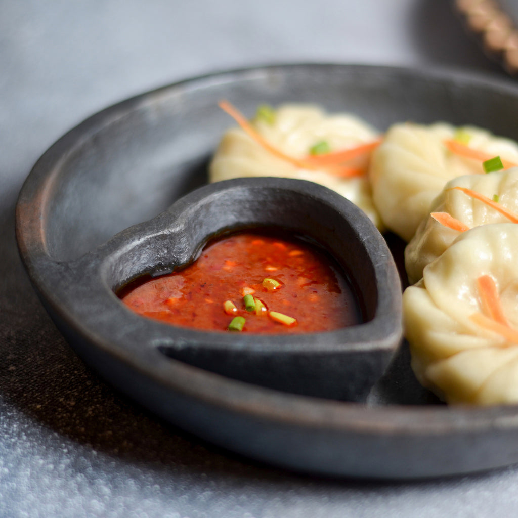 Longpi Heart Chip & Dip Plate - Bombay Mercantile