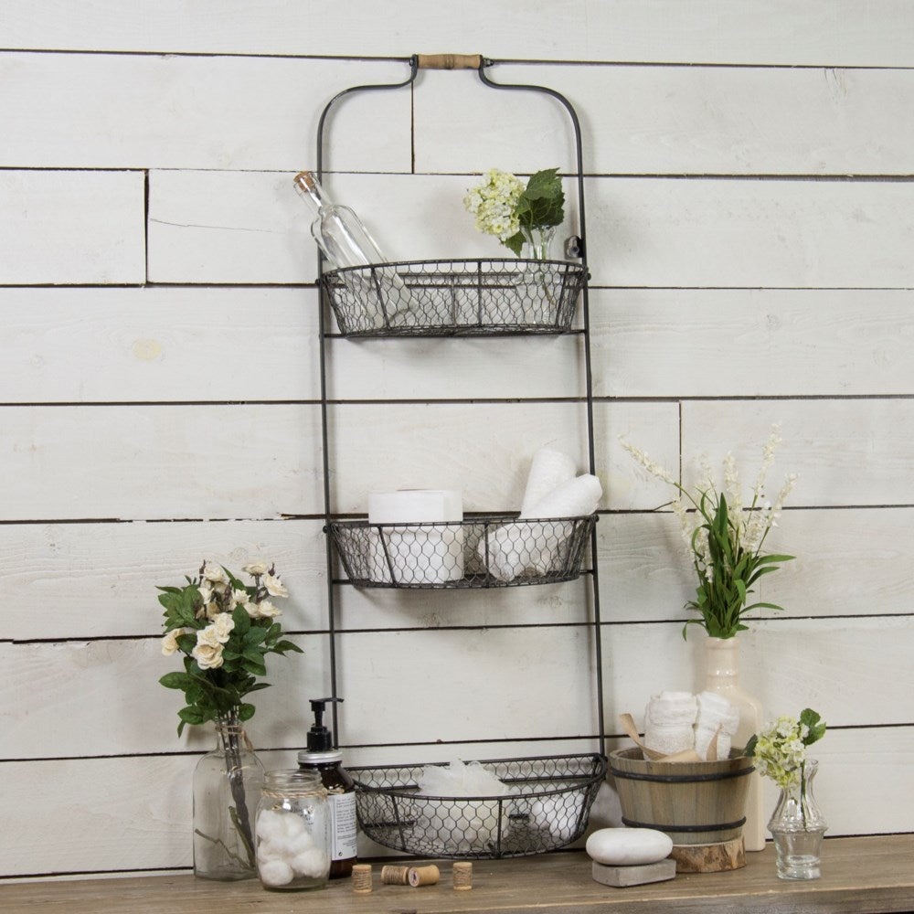 Metal Three Tiered wall basket - The Nifty Decor