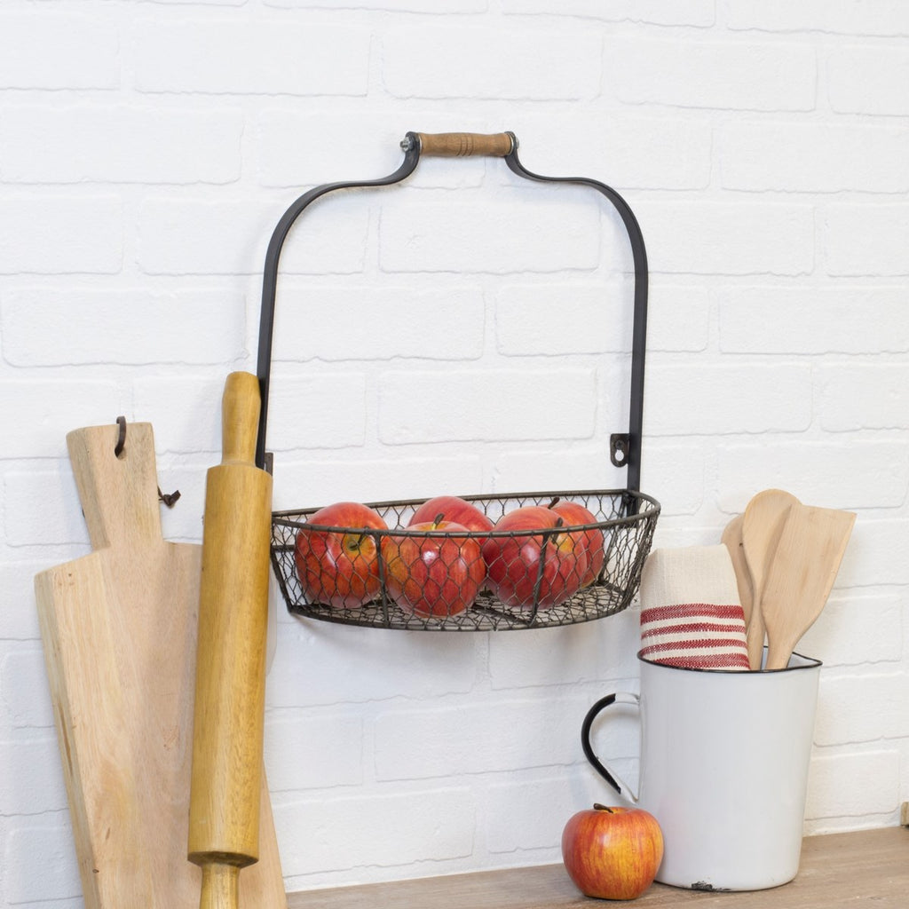 Mesh wire metal table top basket - Bombay Mercantile