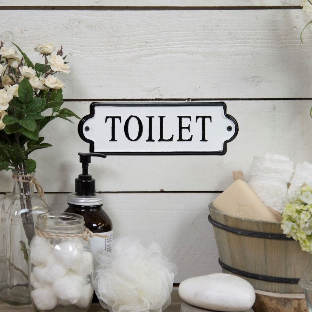 Toilet Sign Enamelware Metal - Bombay Mercantile