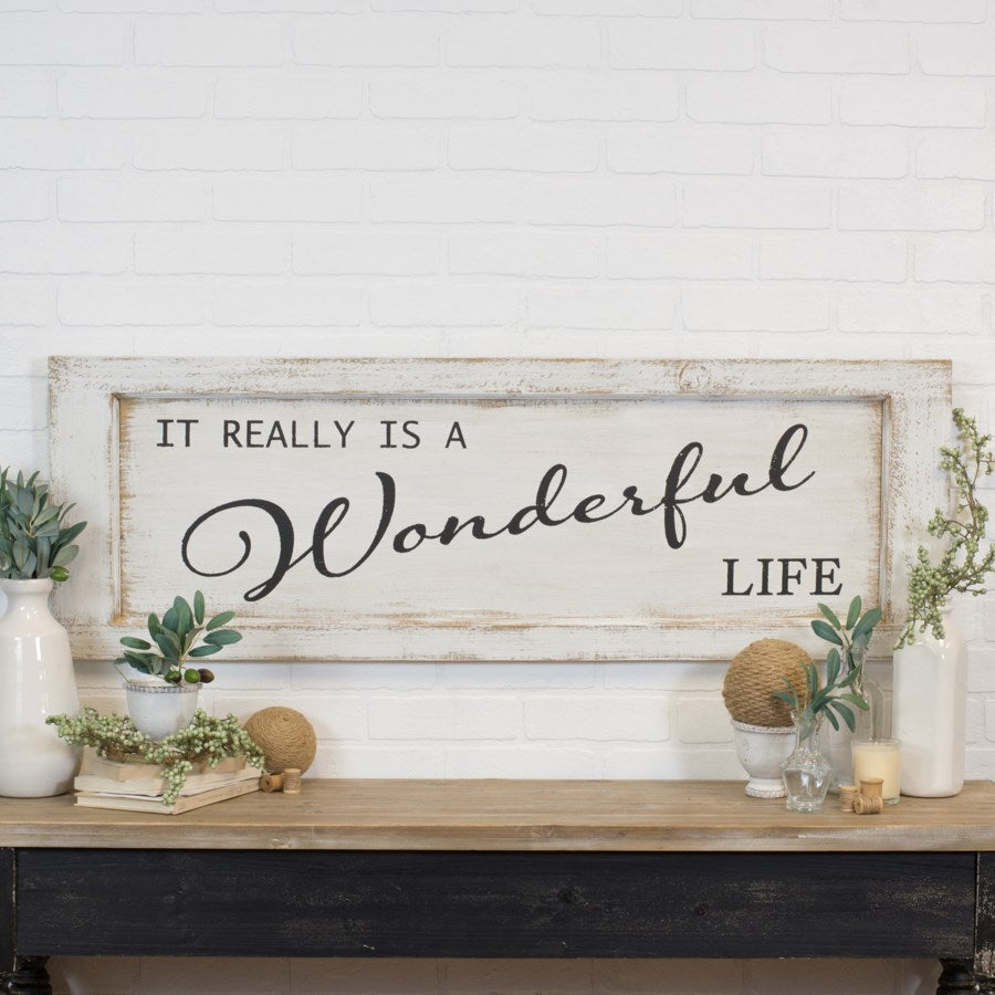 Wonderful Life Wood Sign - The Nifty Decor