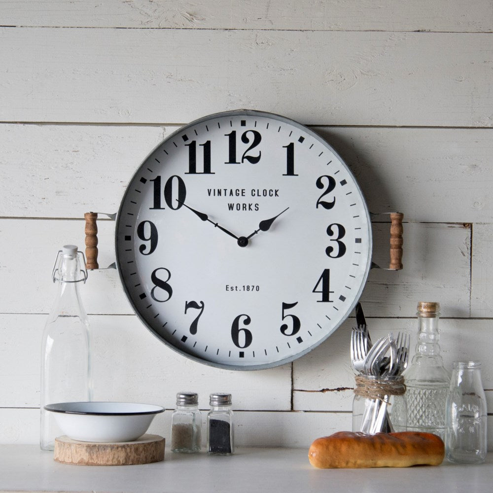 Metal Tray Clock - The Nifty Decor