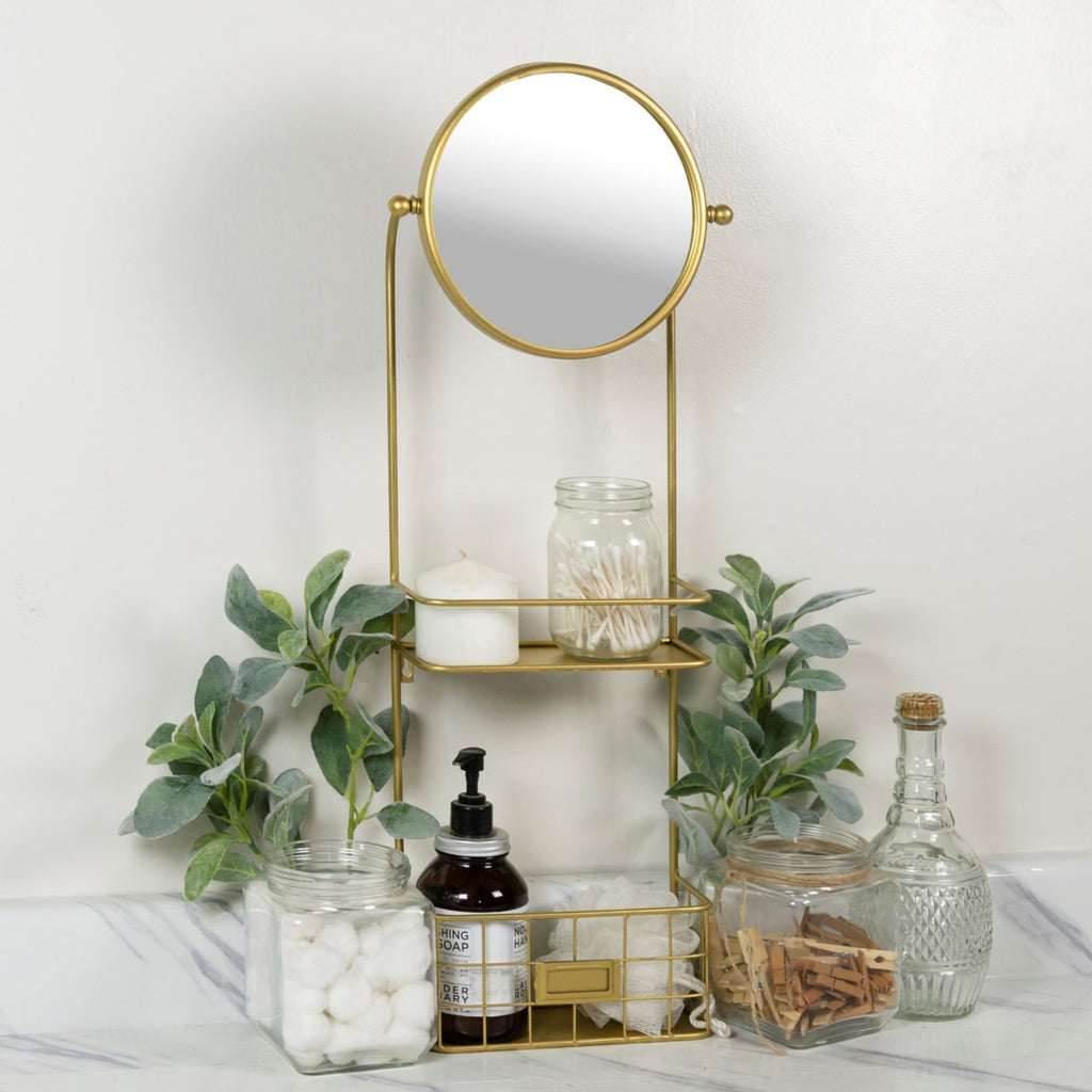 Metal mirror wall shelf - Bombay Mercantile