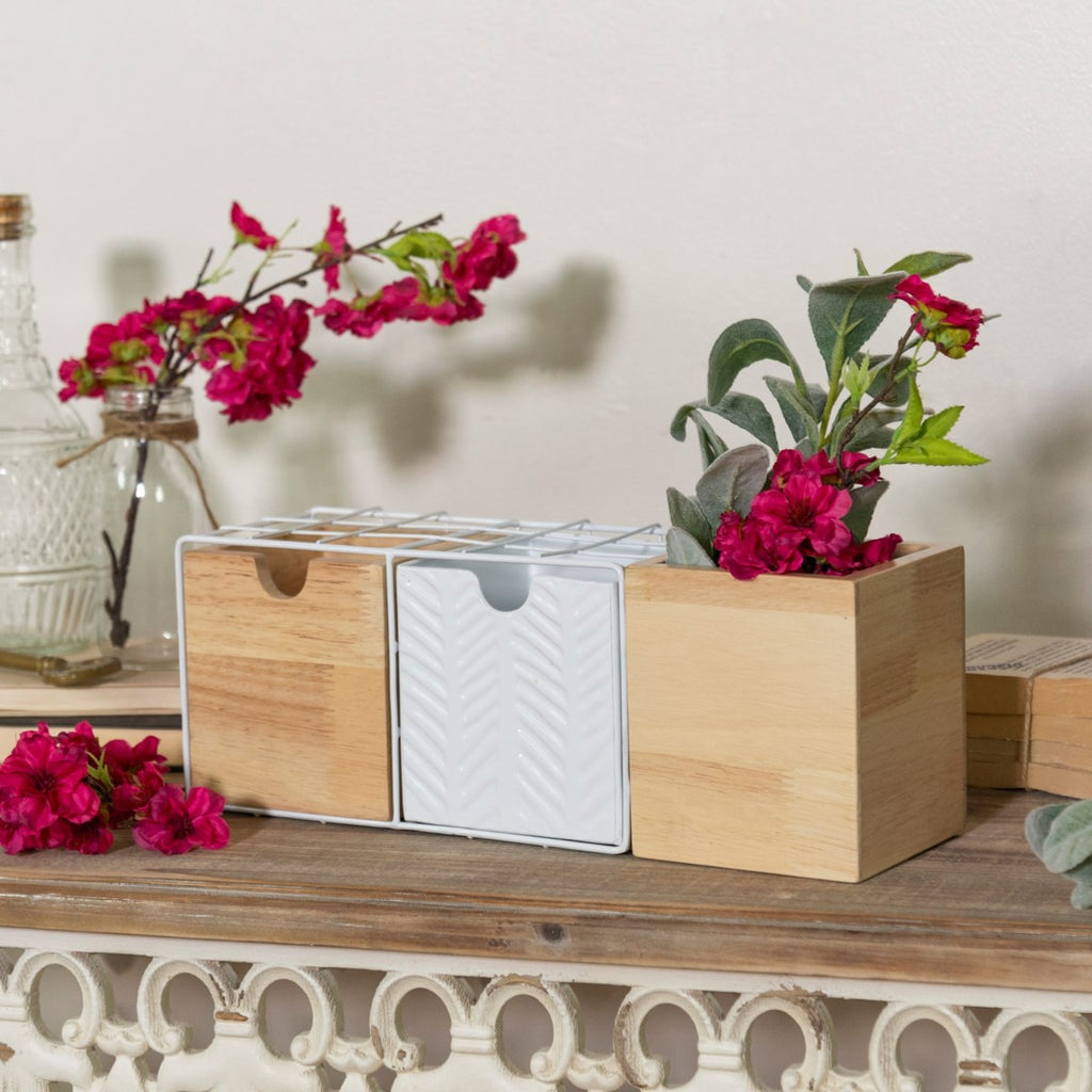 Wood cubby organizer metal - Bombay Mercantile