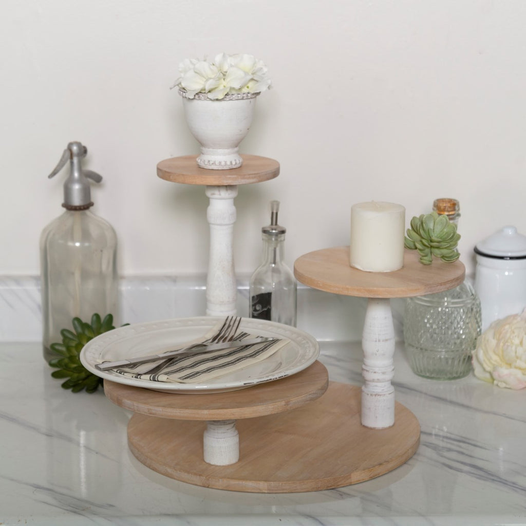 Wood 3 tiered stand - Bombay Mercantile
