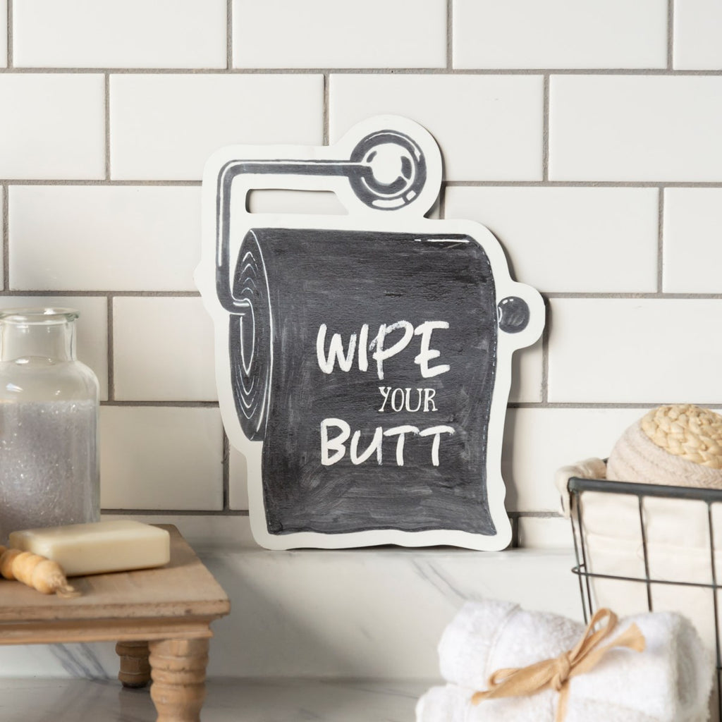 Wipe" Black Metal Sign - Bombay Mercantile