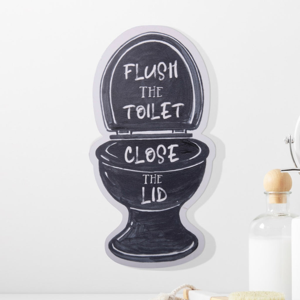 Flush" Black Metal Sign - Bombay Mercantile