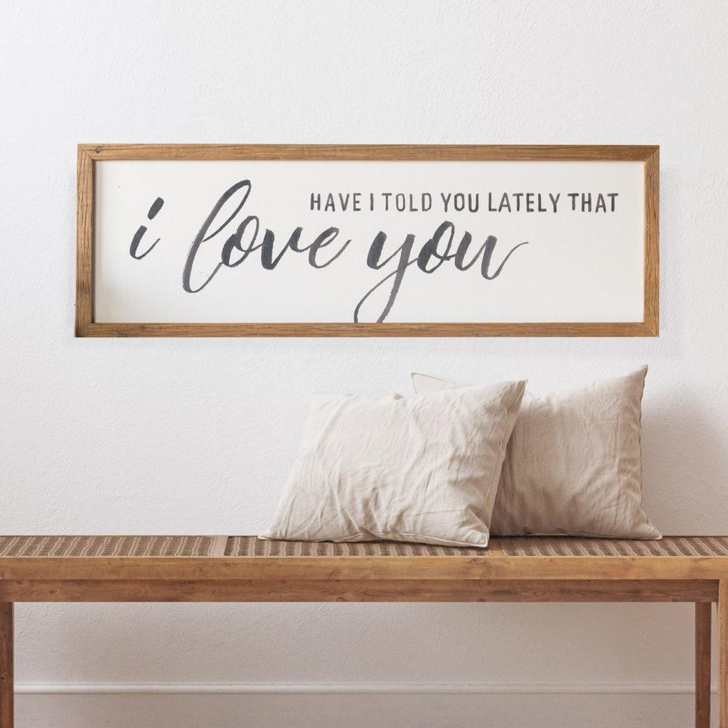 I LOVE YOU" natural wood sign - Bombay Mercantile