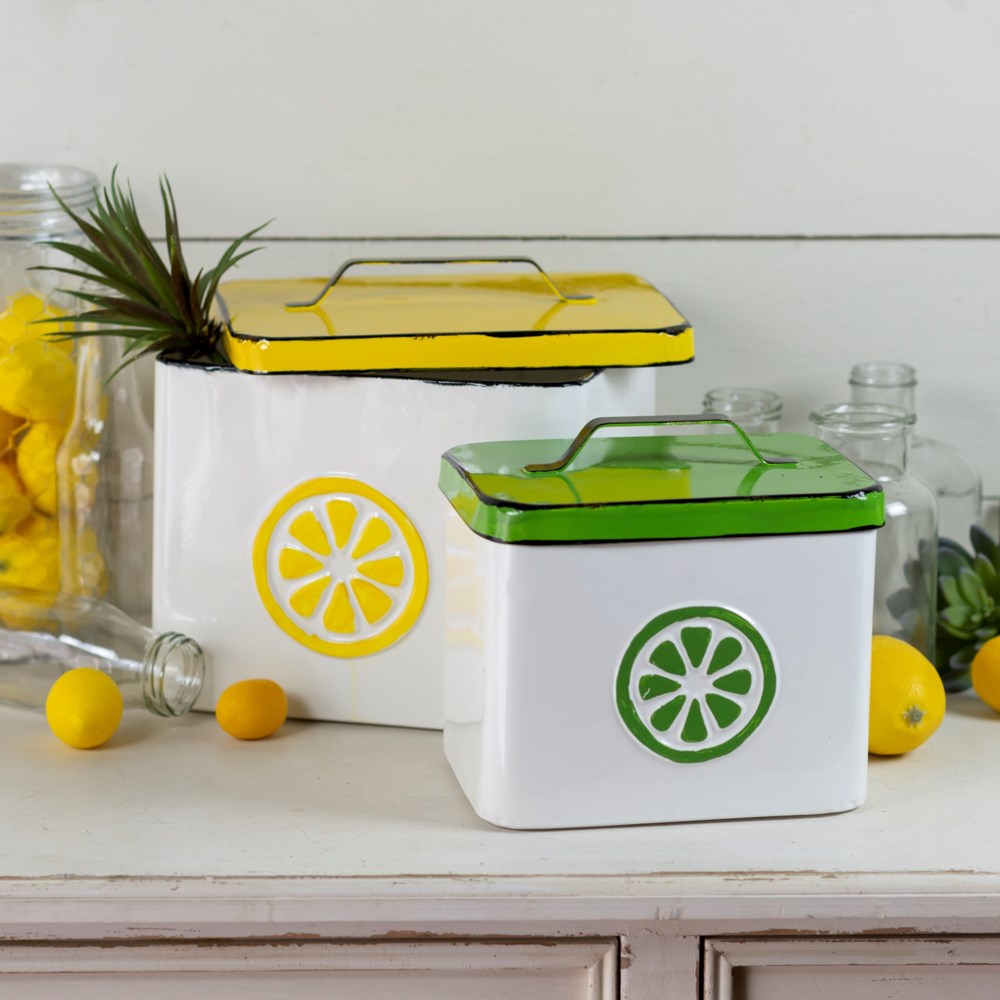 Metal Lemonade Canisters ( Set of 2 ) - The Nifty Decor