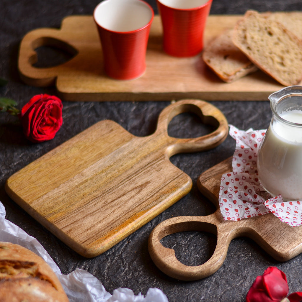 Wooden Heart Single Serve Board/ inc - Bombay Mercantile