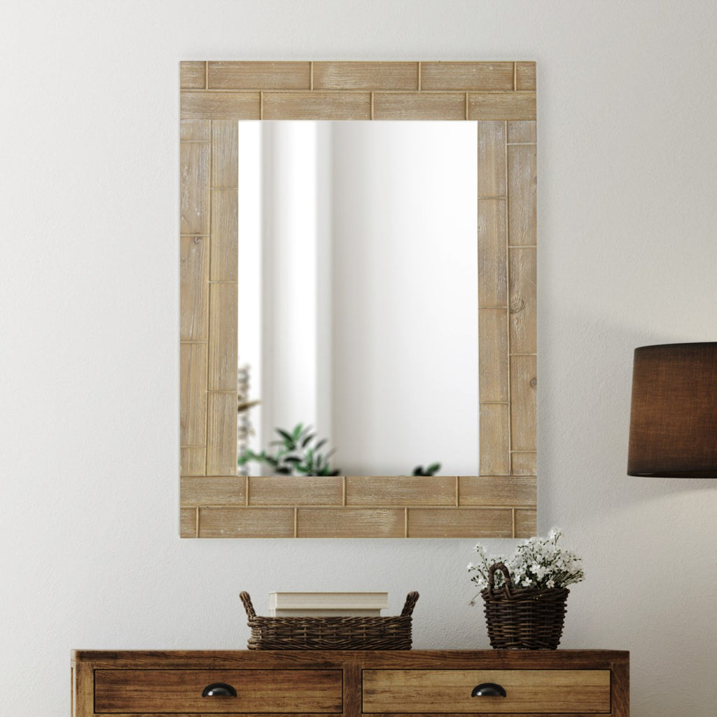 Wood mirror with wood frame - Bombay Mercantile