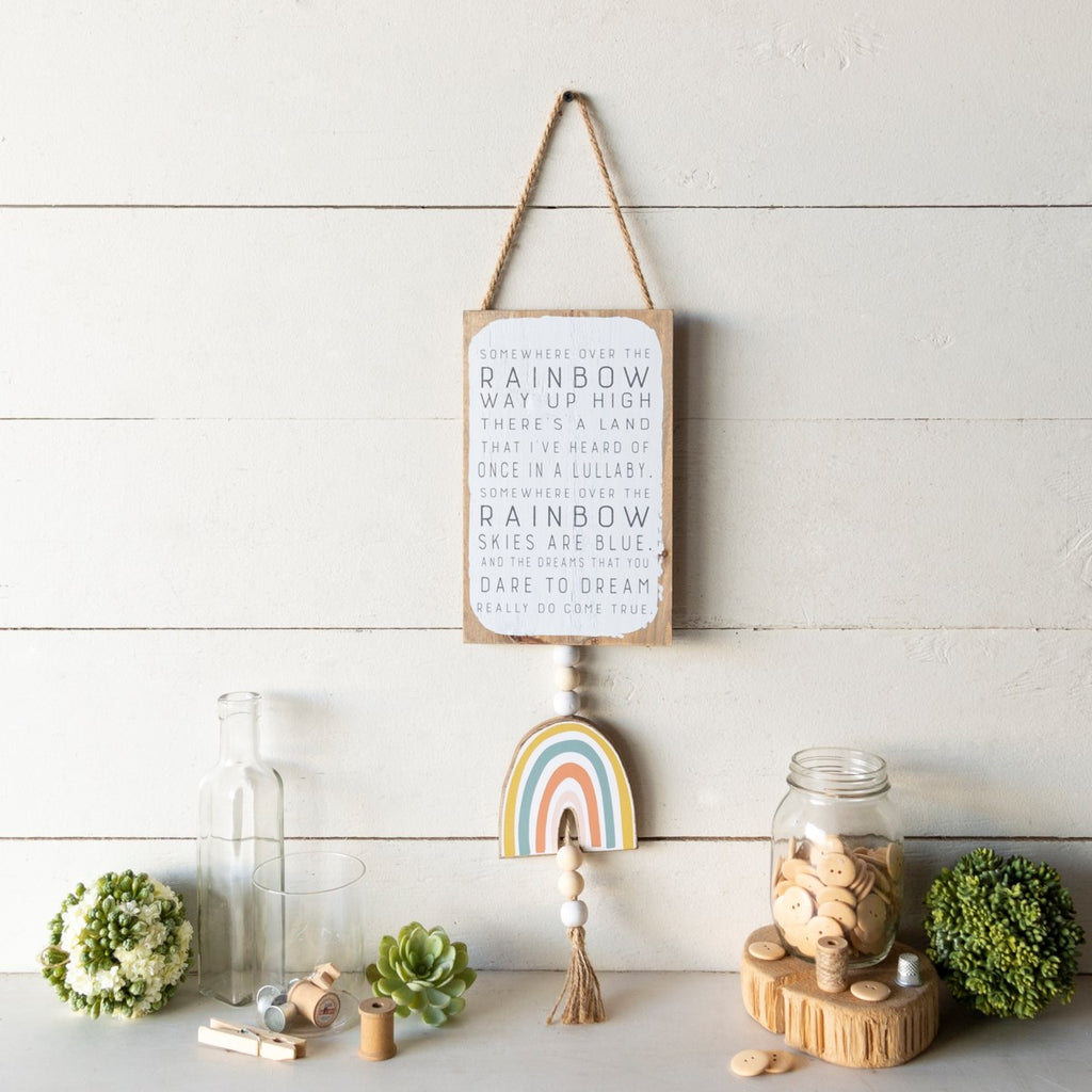 "Over the rainbow" wood sign - Bombay Mercantile