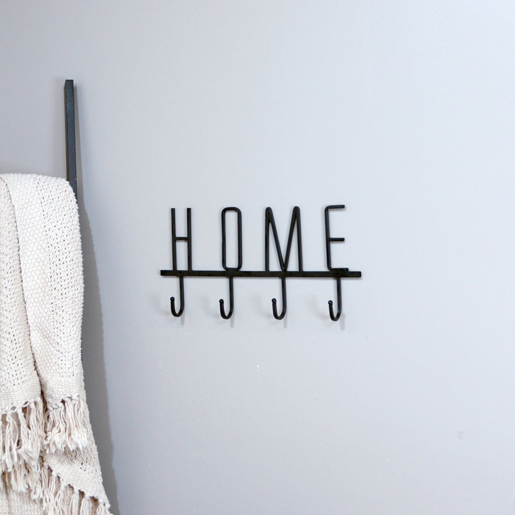Metal Home Sign with Hooks - Bombay Mercantile