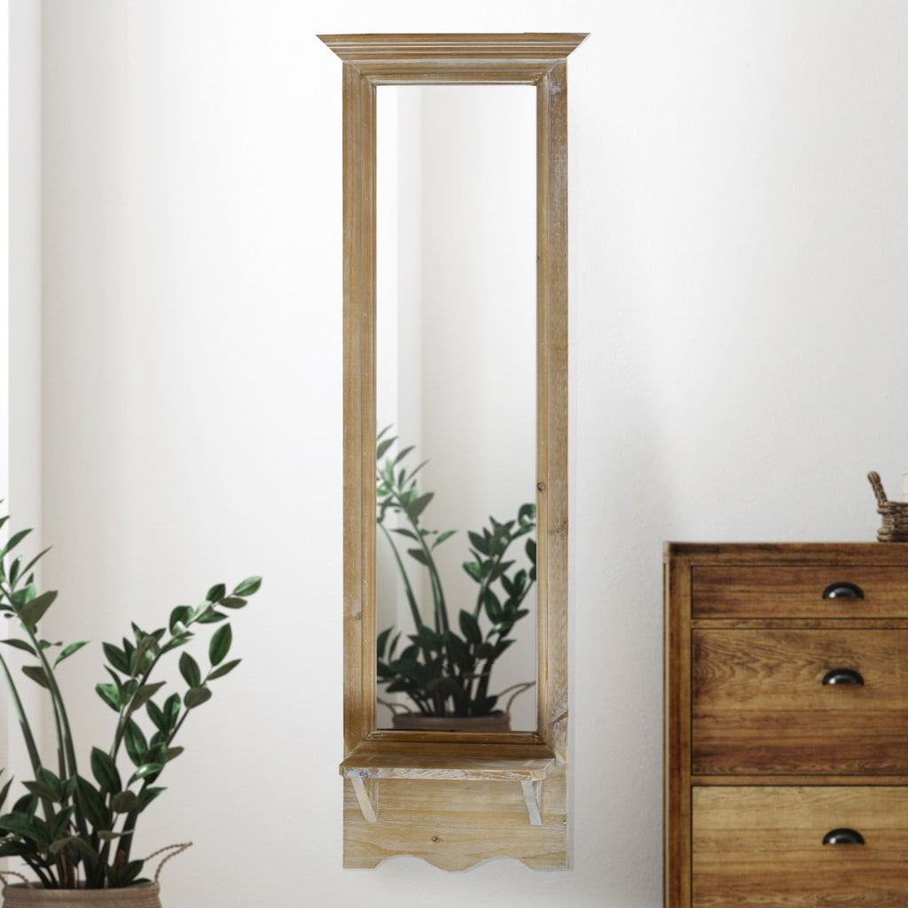 Wood framed mirror, Antique finish - Bombay Mercantile